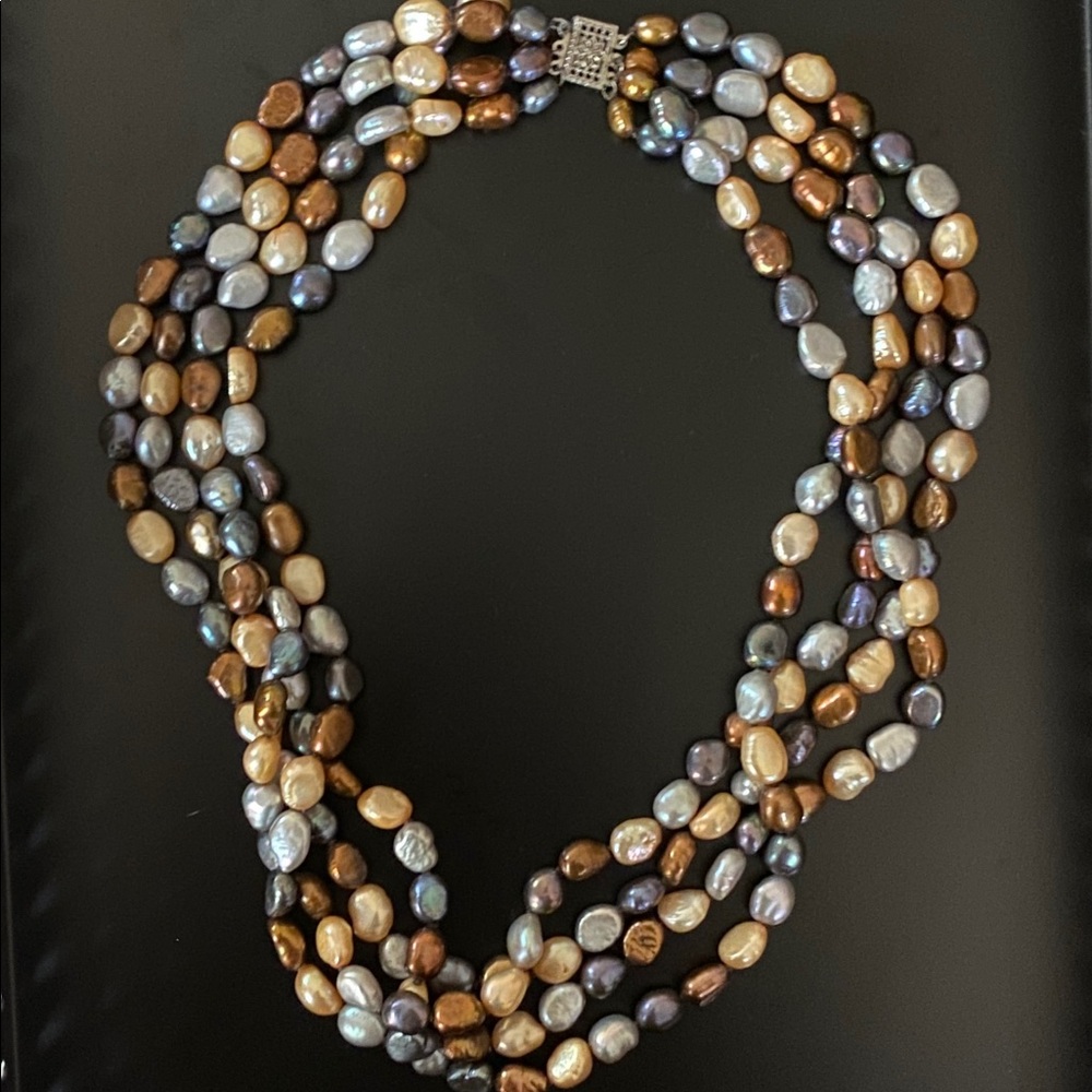 Real Pearls. 13- 18 Inch Multi Colored, Multi Str… - image 1
